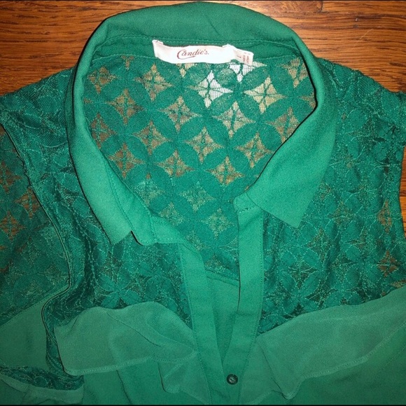 Candies Womens Blouse, Green Large - Picture 5 of 5